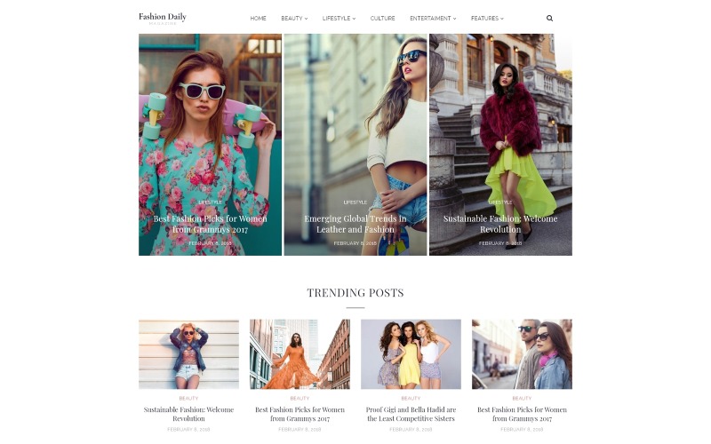 модный блог wordpress elementor theme