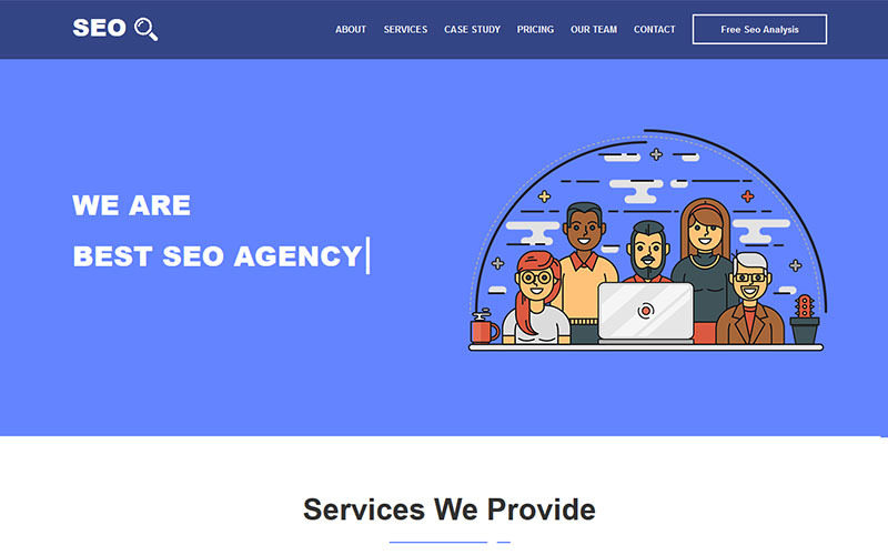 seo &amp; digital marketing agency html5 template landing page template