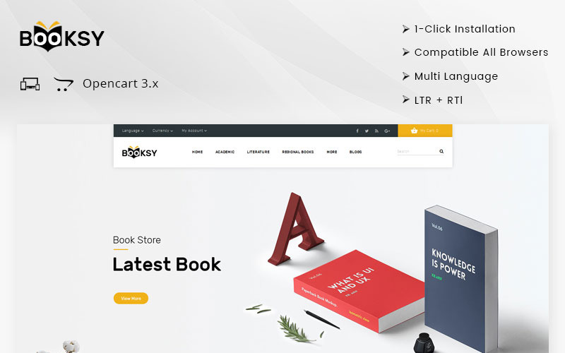 отзывчивый шаблон opencart booksy