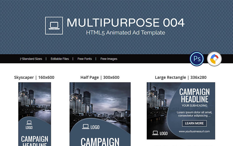 Download Animated Banner "Multipurpose Banner (MU004) - Ad Animated Banner" / Multipurpose Banner (MU004) - Ad Animated Banner - Animated Banner на тему графика online mutlipurpose banner business consultancy marketing doubleclick studio google multi-use html. html5