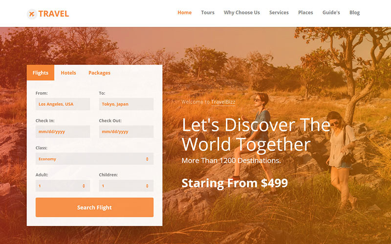 туристическое агентство html tempalte landing page template