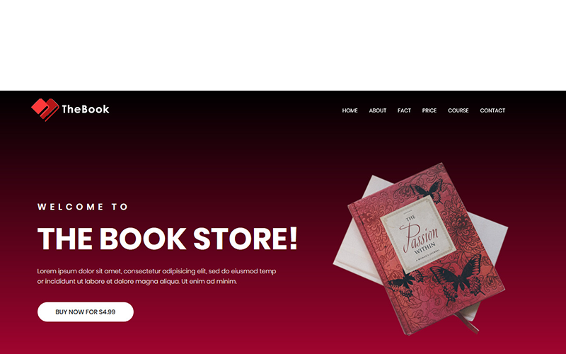 html5 book, writer &amp; author template landing page template