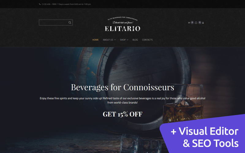 интернет-магазины напитков motocms ecommerce шаблон