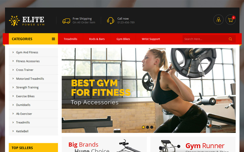 elite power gym store prestashop theme