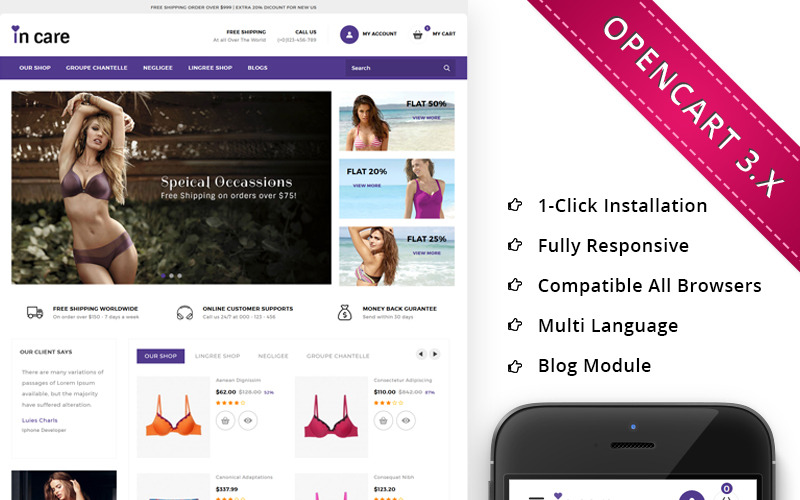 адаптивный шаблон opencart