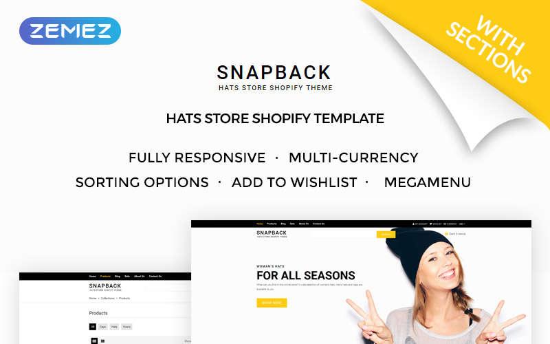 шляпы магазин shopify тема
