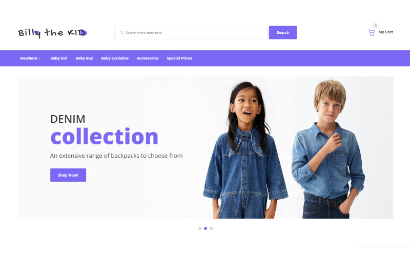 простой детский модный интернет-магазин шаблон opencart
