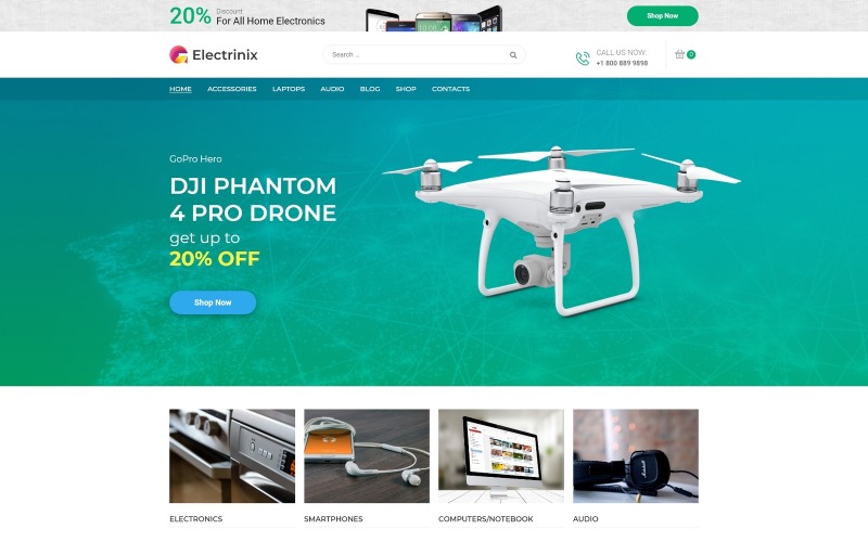 магазин электроники elementor woocommerce theme