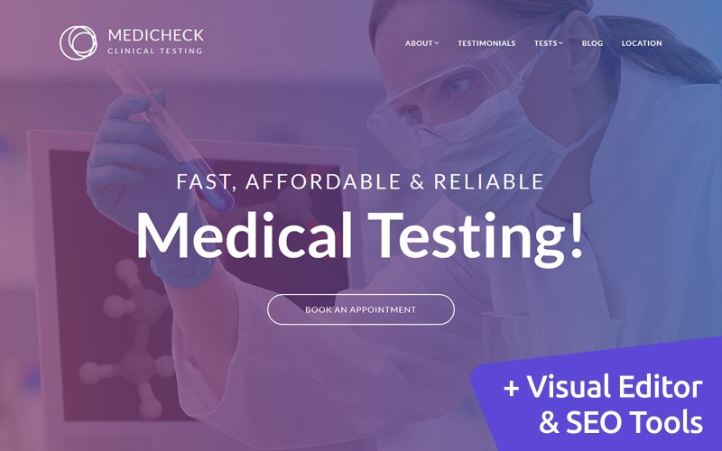 шаблон medical laboratory moto cms 3