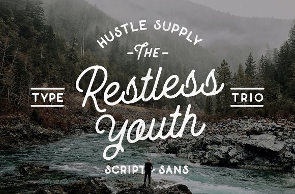 Download Шрифт "The Restless Youth - Bundle Font" / The Restless Youth - Bundle Font - Шрифт на тему графика 