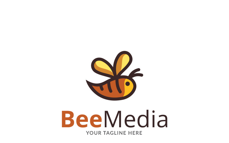Download Шаблон логотипа "Bee News Brand Logo Template" / Bee News Brand Logo Template - Шаблон логотипа на тему графика bee logo beehive clever creative design developer development elegant fast delivery fly flying geek business hexagon community honey idea illustration