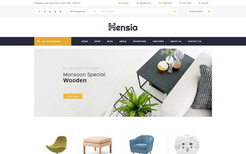 мебель woocommerce тема