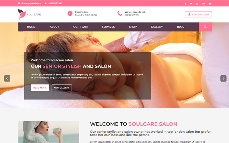 шаблон целевой страницы soulcare spa