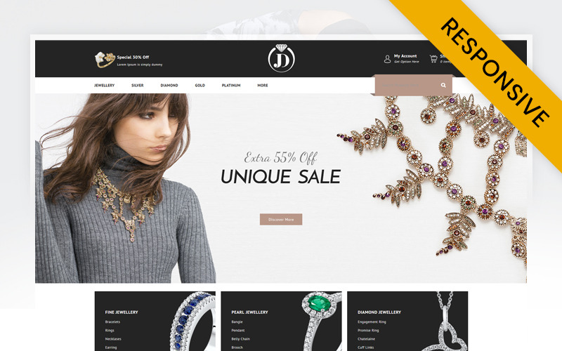 шаблон opencart ювелирного магазина бриллиантов