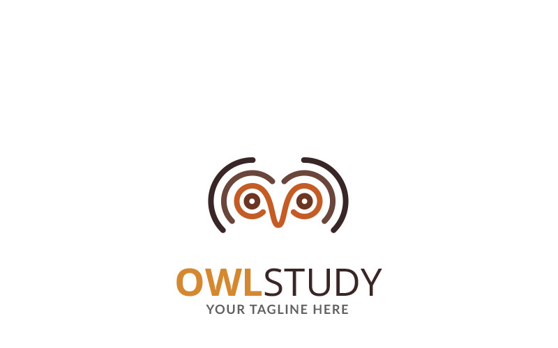 Download Шаблон логотипа "Owl Study Group Logo Template" / Owl Study Group Logo Template - Шаблон логотипа на тему графика animal bird brand creative design eye fly graphic head hunt icon intelligent knowledge logo media night owl shield sight simple