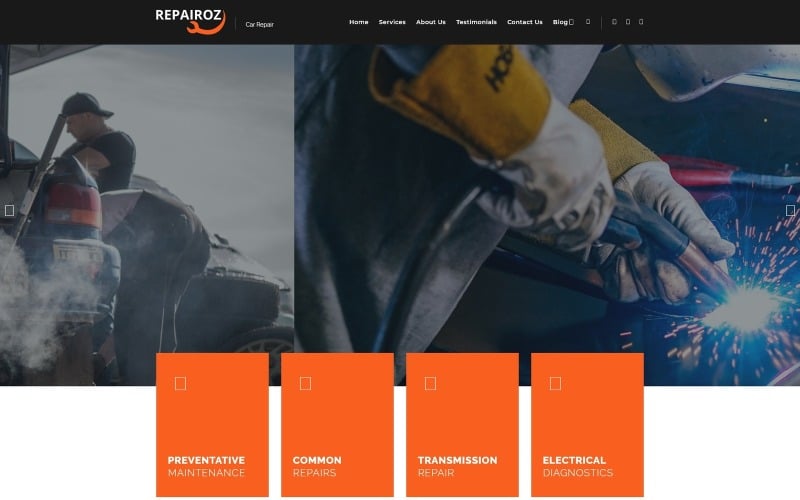ремонт автомобилей elementor wordpress шаблон целевой страницы