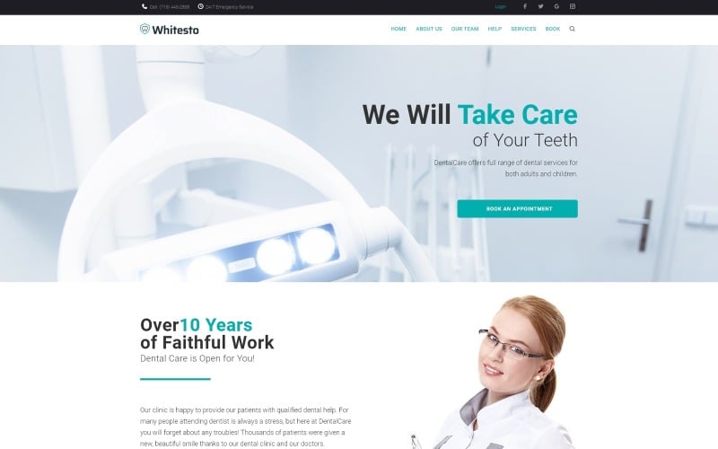 стоматологическая клиника elementor wordpress шаблон целевой страницы
