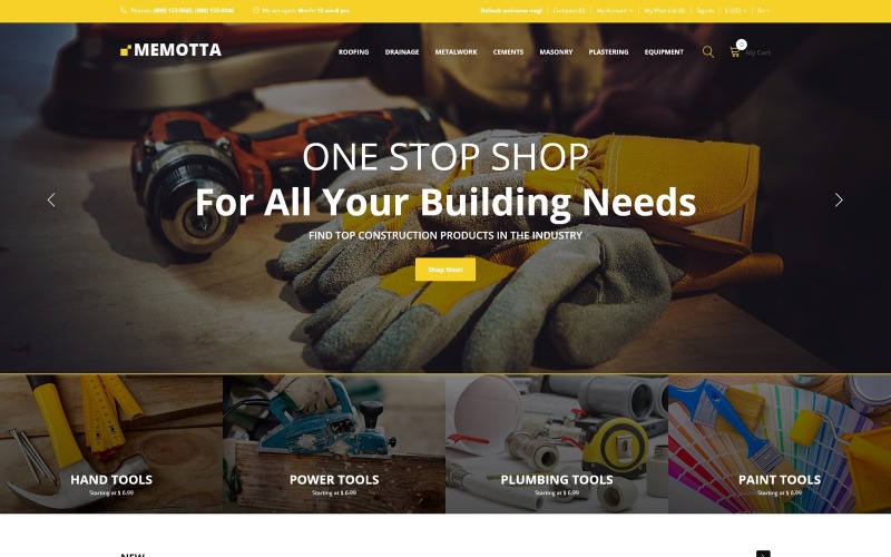 шаблон opencart магазина строительных материалов