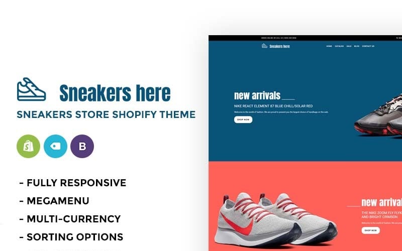 магазин кроссовок shopify тема