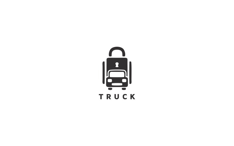 Download Шаблон логотипа "Truck Logo Template" / Truck Logo Template - Шаблон логотипа на тему графика automobile carriage distribution fast delivery service food transport international logistic lorry driver speed mail modern packaging premium professional company road,lock,padlock,secure,saf