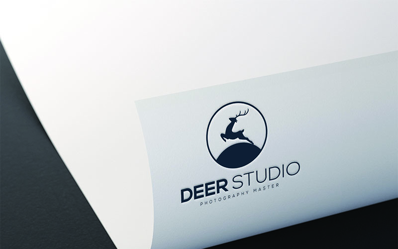 Download Шаблон логотипа "Deer Studio Logo Template" / Deer Studio Logo Template - Шаблон логотипа на тему графика sound studio design software apps deer point area horn goat garden forest impala industry and photography deer logo john deere