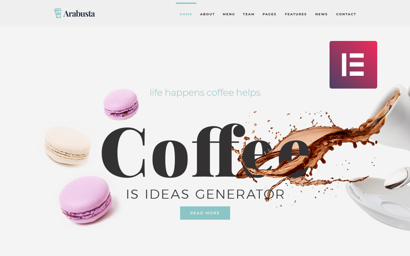кофейня wordpress elementor theme