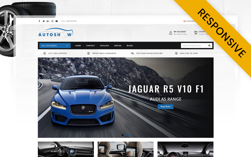 шаблон магазина автозапчастей opencart