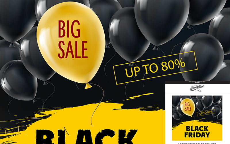 black friday responsive email + stampready builder newsletter template