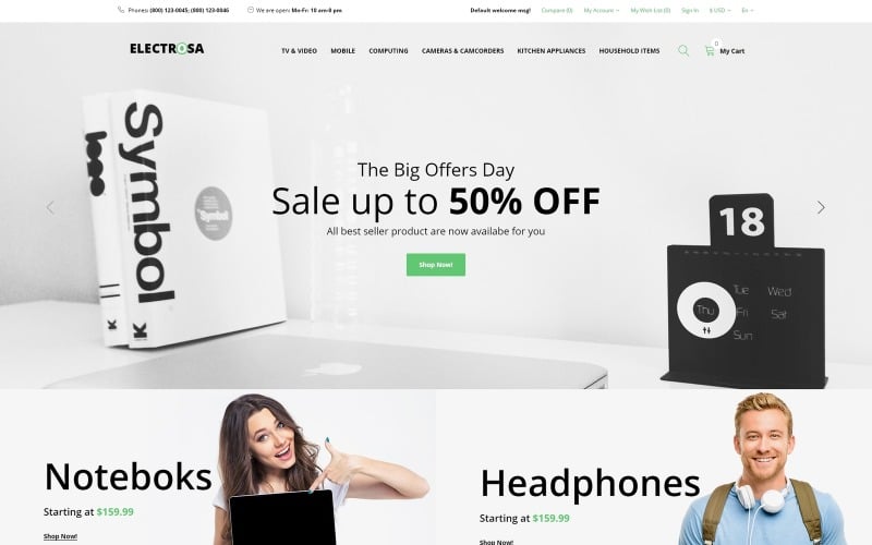 электронный магазин шаблон opencart