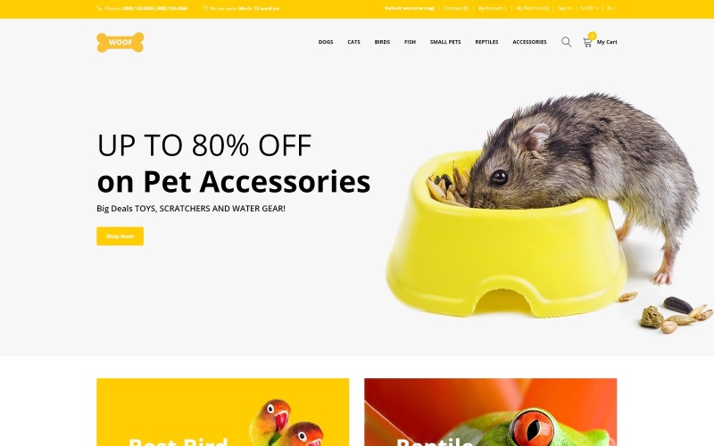 простой шаблон интернет-магазина зоотоваров opencart
