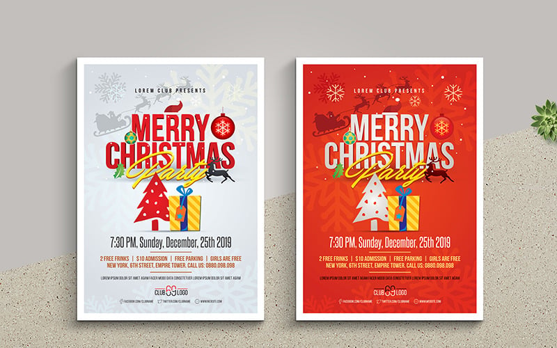Download Фирменный стиль "Christmas Party Flyer - Corporate Identity Template" / Christmas Party Flyer - Corporate Identity Template - Фирменный стиль на тему графика christmas christ mas flyer party holiday new year xmas event poster