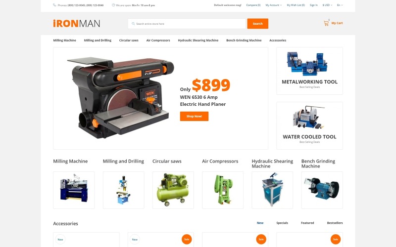 шаблон ironman opencart
