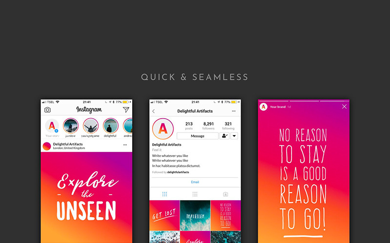 Download Шаблон для соцсетей "Instagram Mock-Ups Social Media Template" / Instagram Mock-Ups Social Media Template - Шаблон для соцсетей на тему графика 