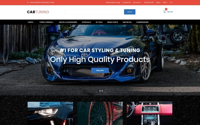тюнинг автомобилей современный шаблон opencart