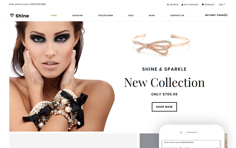 тема ювелирного магазина clean shopify
