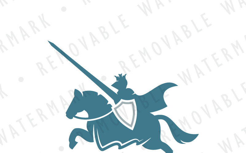 Download Шаблон логотипа "Tournament Knight Logo Template" / Tournament Knight Logo Template - Шаблон логотипа на тему графика consulting knight horse tournament jousting medieval warrior defense lance honor horseback strength logo design template valor support riding cavalry event