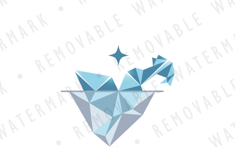 Download Шаблон логотипа "Polar Bird Iceberg Logo Template" / Polar Bird Iceberg Logo Template - Шаблон логотипа на тему графика animal bird iceberg arctic polar frozen cold sea glacier ice winter kingfisher fish polaris lodestar logo design template fishing crystal
