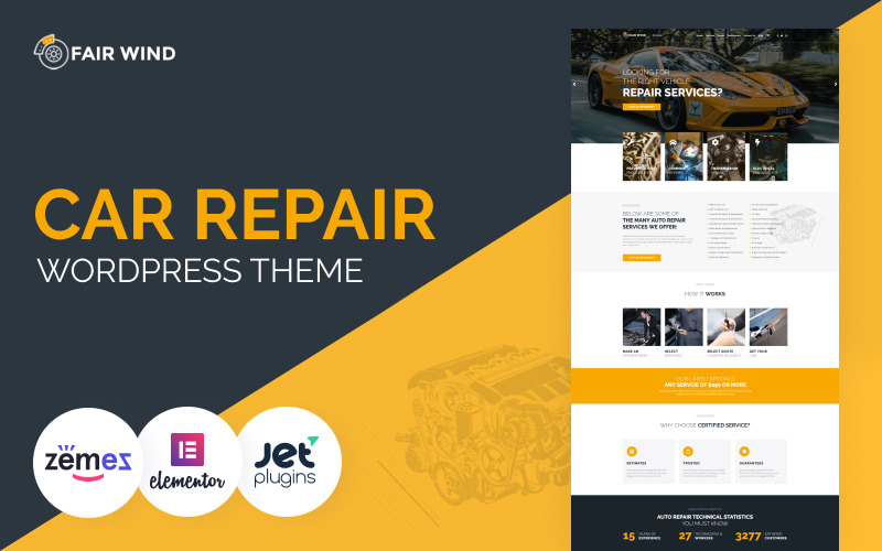ремонт автомобилей современная тема wordpress elementor