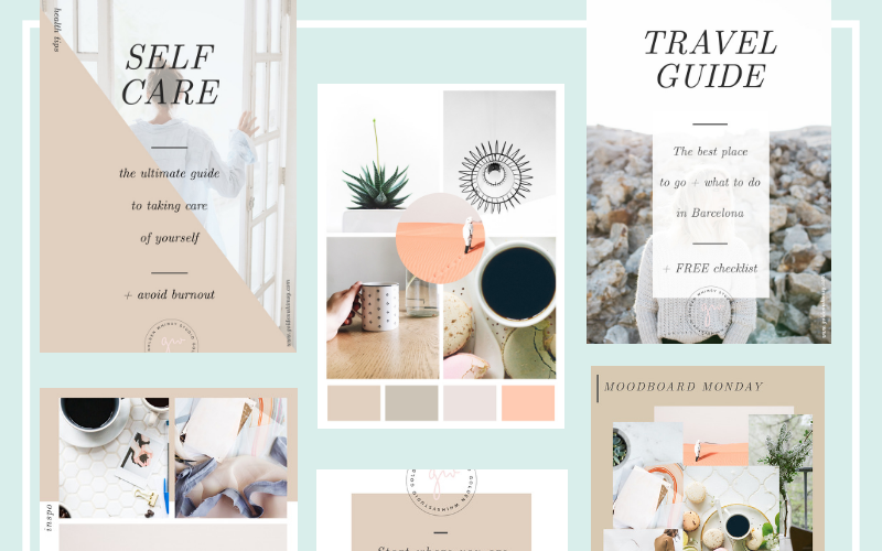 Download Шаблон для соцсетей "CANVA Lifestyle Blogger Kit Social Media Template" / CANVA Lifestyle Blogger Kit Social Media Template - Шаблон для соцсетей на тему графика socialmedia blog blogger lifestyle beauty fashion instagram facebook pinterest template graphic kit bundle