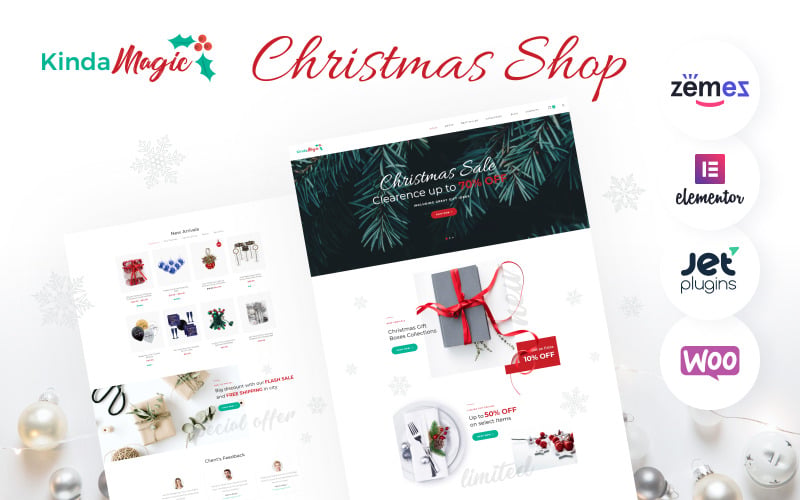 волшебная и вдохновляющая рождественская тема woocommerce