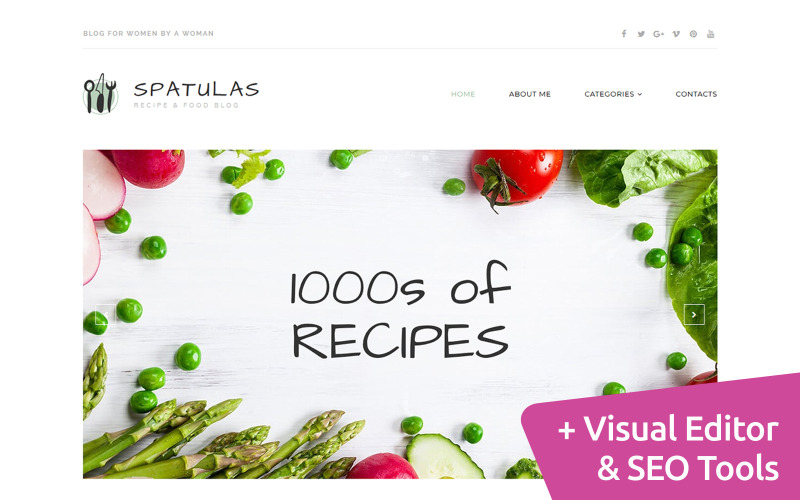 Recipe &amp; Food Blog Moto CMS 3 Template