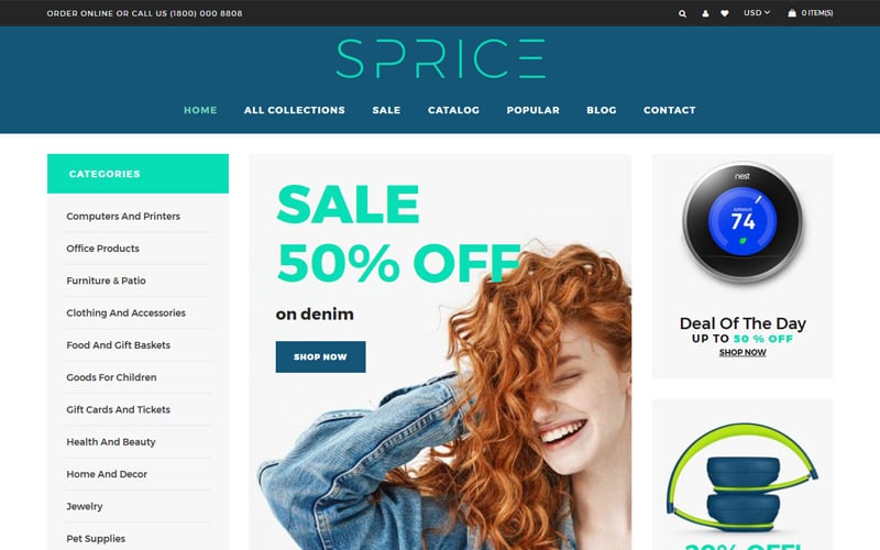 мощная чистая тема bootstrap shopify