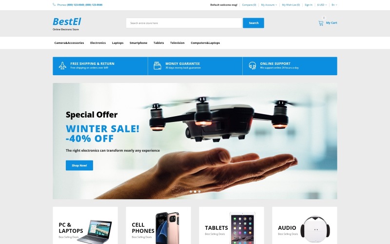 используйте минималистичный шаблон opencart