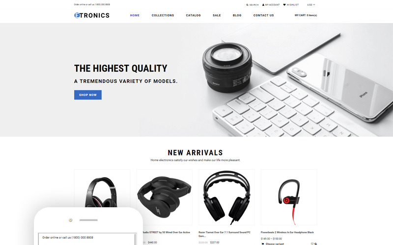 используйте минималистичную тему shopify
