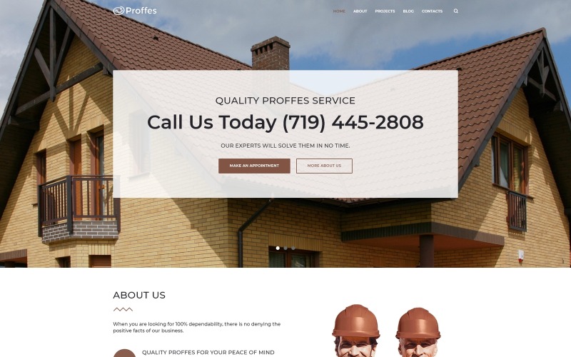 roof services многофункциональная классическая тема wordpress elementor