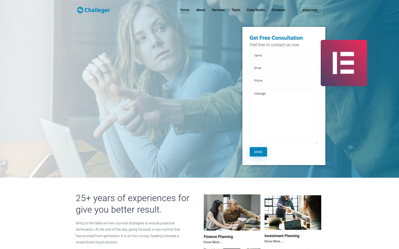бизнес-консалтинг многофункциональная современная тема wordpress elementor