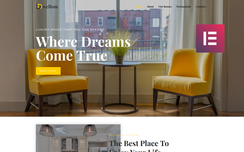 hotel clean wordpress elementor theme