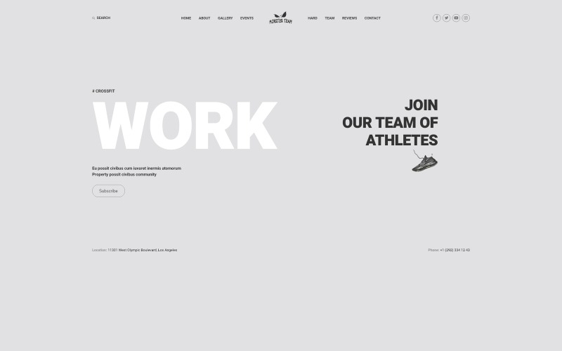 CrossFit Sticky Menu Bright Joomla Template