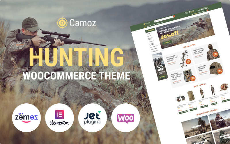 охота на электронную коммерцию классическая тема elementor woocommerce