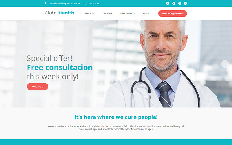 html-шаблон doctor &amp; medical moto cms
